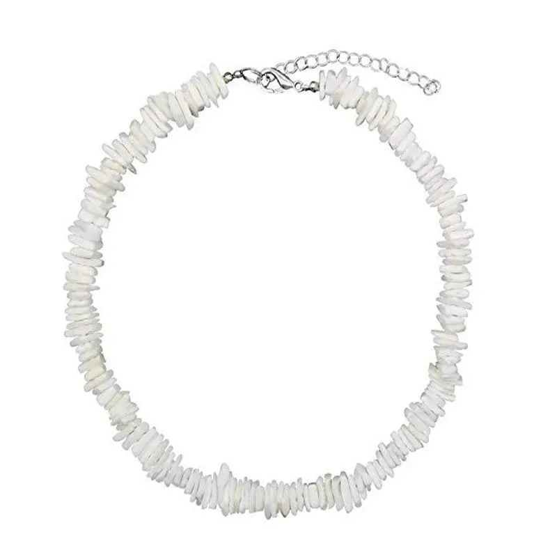 Girocolli 2022 Della Boemia Naturale Puka Shell Colore Bianco Chip Irregolare Della Collana Del Choker Per Le Donne Degli Uomini Collares De Moda Kolye