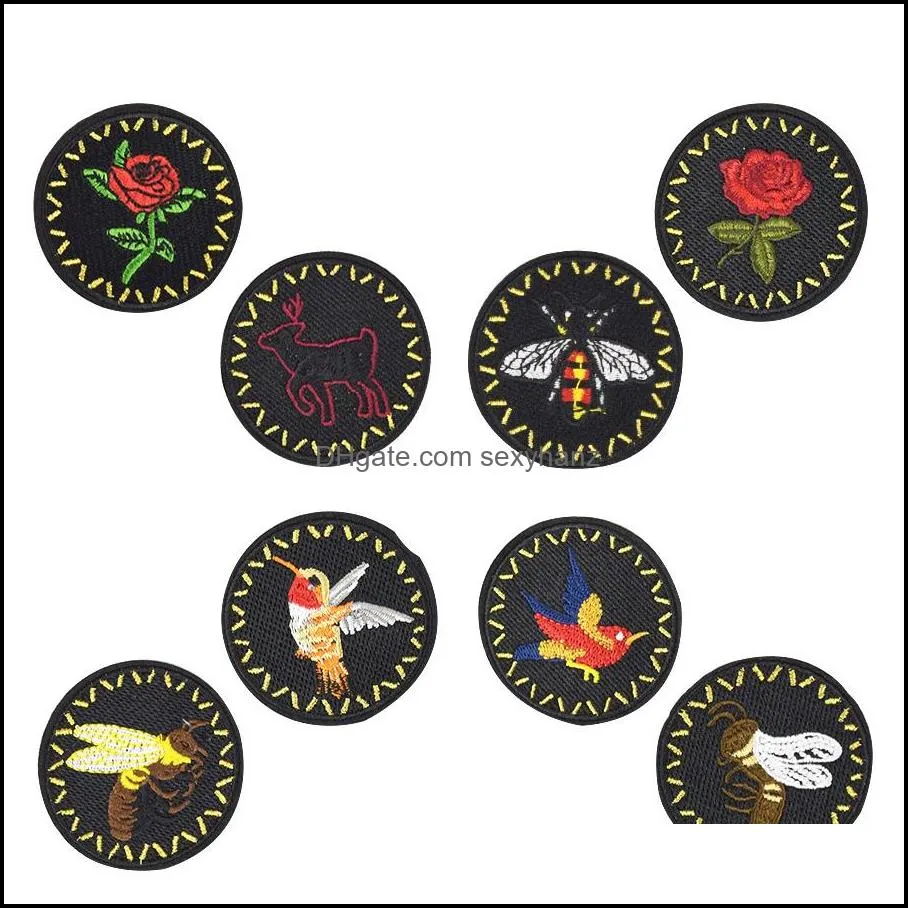 8 styles bees badgees for clothing bags iron on transfer applique insect for jacket jeans diy sew on embroidery sticker