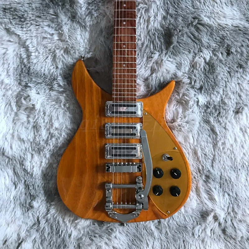 Richen 325 Backer E-Gitarre mit Super Tremolos System Bridge, Naturholzfarbe, hochwertige Gitarre