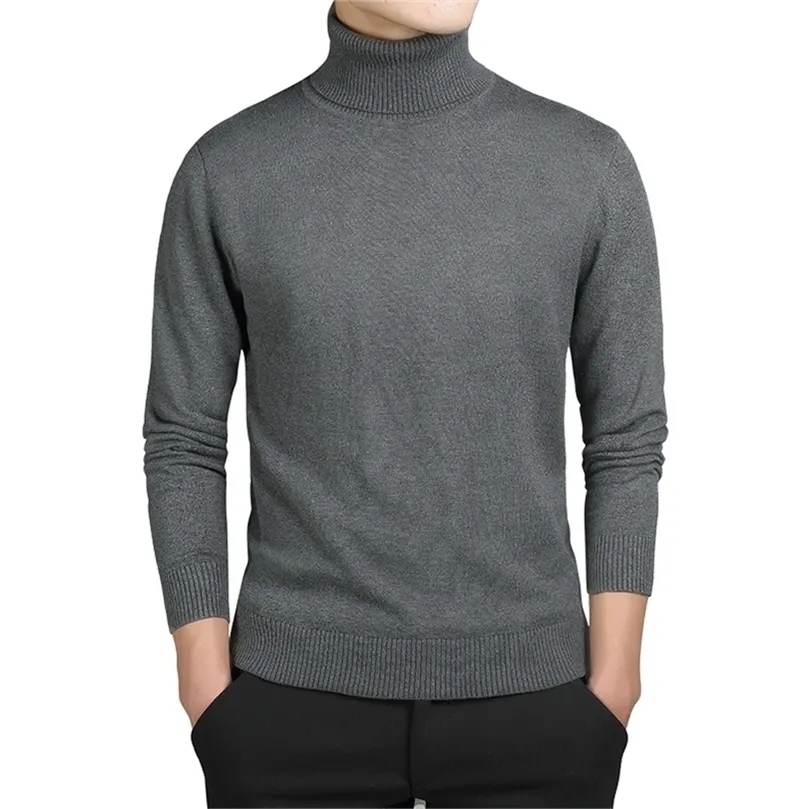 Mens Sweaters Cotton Winter Warm Sweater Men Black Turtleneck Pullover Slim Fit Jumper Pull Knitted Men Clothing Casual XR204 201221