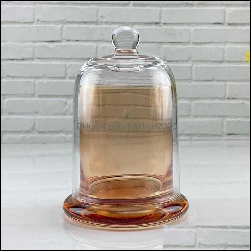 1PC Empty Glass Candle Jar Glass Dome Cloche Bell Jar for Scented Candle Making Kit Whosale Luxury Container 190ML/220ML H0910