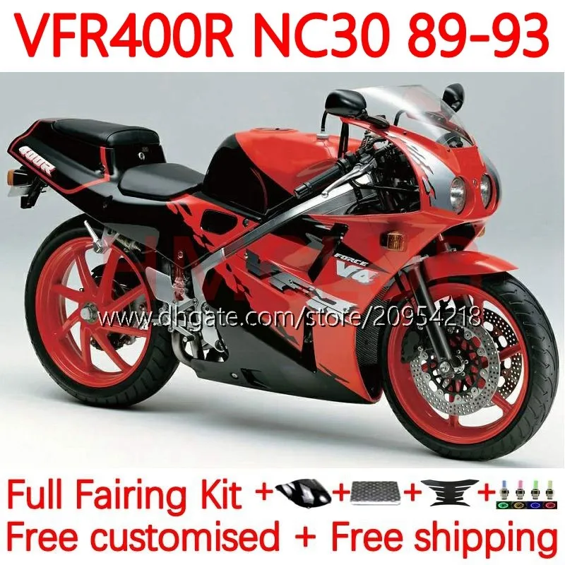 Kit de corpo para Honda RVF400R VFR400 R N30 V4 VFR400R 89-93 133NO.37 RVF VFR 400 RVF400 R 400RR 89 90 91 92 93 VFR400RR 400R 1989 1991 1991 1992 1993 Reding Reding