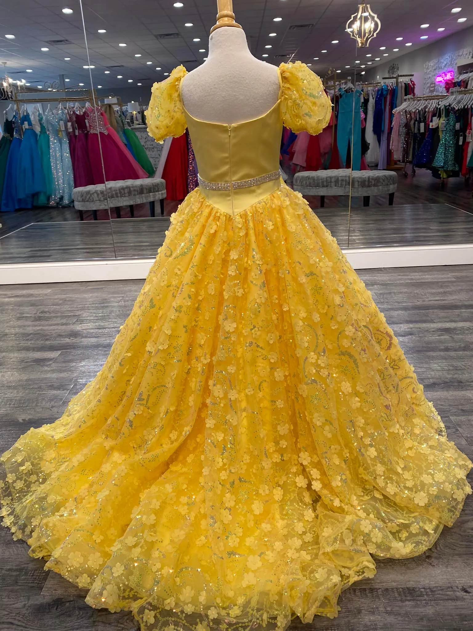 Yellow pageant dresses juniors sale