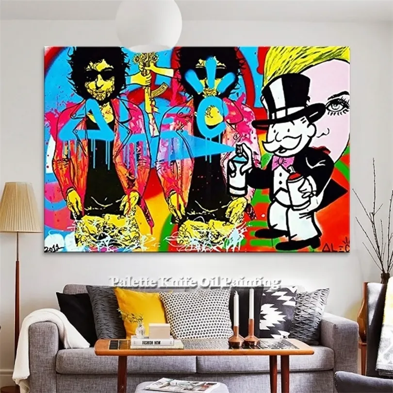 Alec Graffiti Pop Art Plakat Painting Street Art Art Art na płótnie Quadro Caudr Wall Pictures do salonu wystrój domu T200904