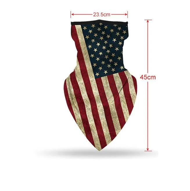US Flag Face Bandana Neck Party Masks Gaiter Sun UV Dust Protection Reusable Half Scarf Motorcycle Cycling Mask For Men Women HH9-3141