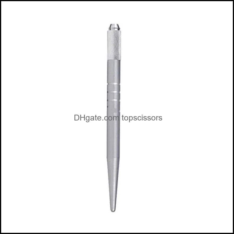Wholesale-100Pcs silver professional permanent 3D embroidery makeup manual pen tattoo eyebrow microblade
