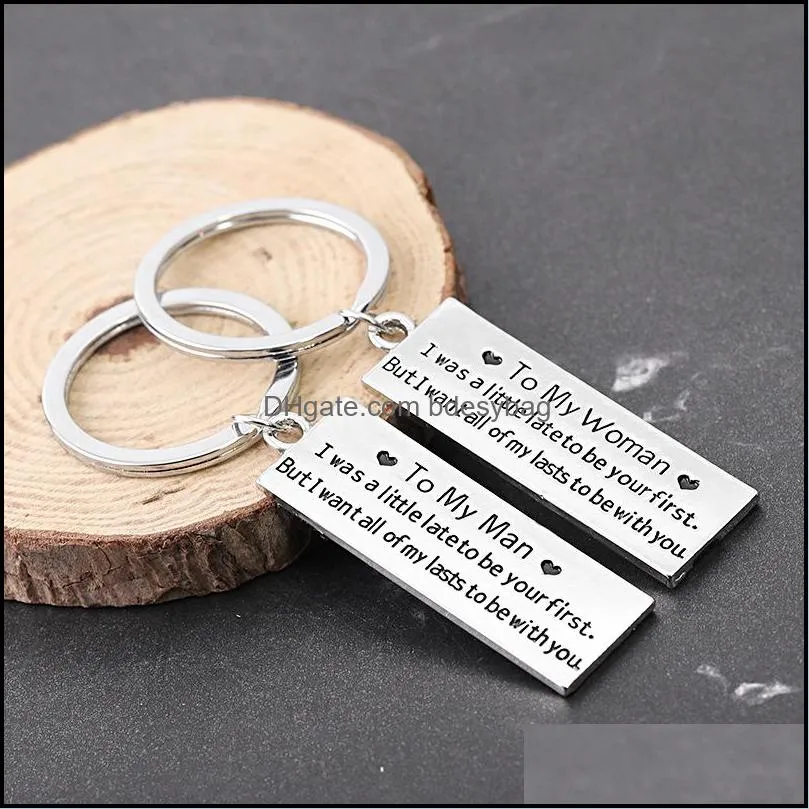 Fashion Lettering Key Rings For Men B est Dad In The World Cross Round Heart Mama Bear Silver Love Son Keychain Jewelry Fathers Mothers Day Couples