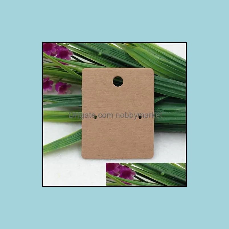 200pcs 5*4cm Kraft Paper handmade with love gift earring cards Jewelry display card,earring packing card