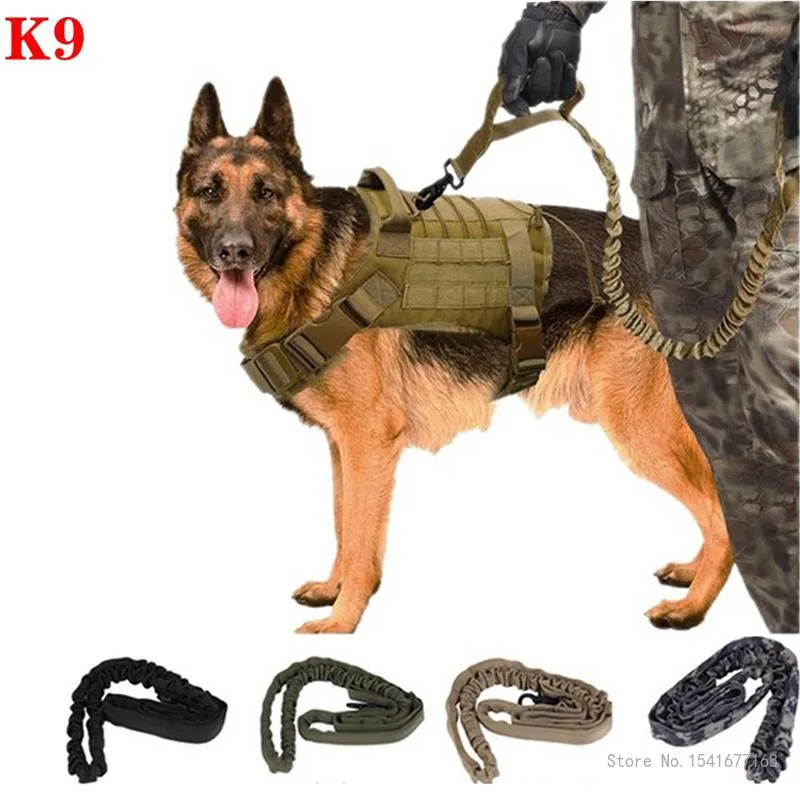 Collari per cani Guinzagli Guinzaglio tattico per esterni Accessori per addestramento militare elastico per gatti e animali domestici
