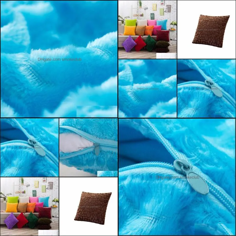 Luxury Solid Plush pillow case Soft Plush Bedroom Decorative Pillow Case Square Pillow Cover