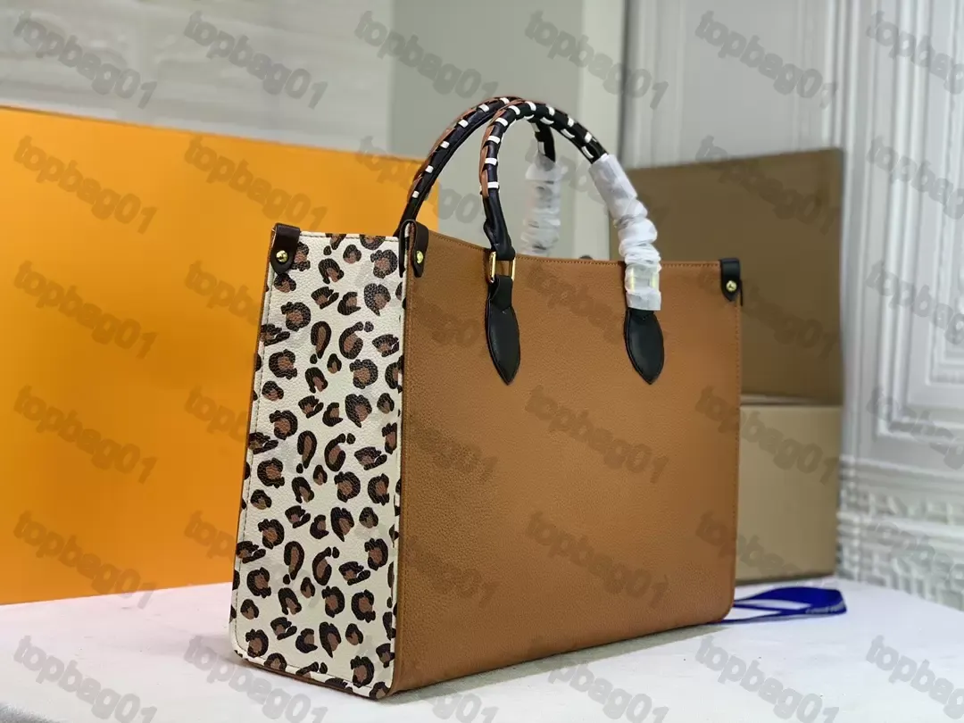 Designer Wild at Heart series ONTHEGO womens tote bags speedy Leopard Embossing Genuine Leather Handbags Mini bag 003