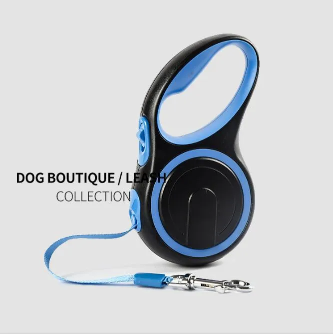 Retractable Dog Leashes 16ft Pet Walking Leash with Anti-Slip Handle Strong Nylon Tape Tangle-Free One-Handed One Button Lock Release for Small Large Dog Cat