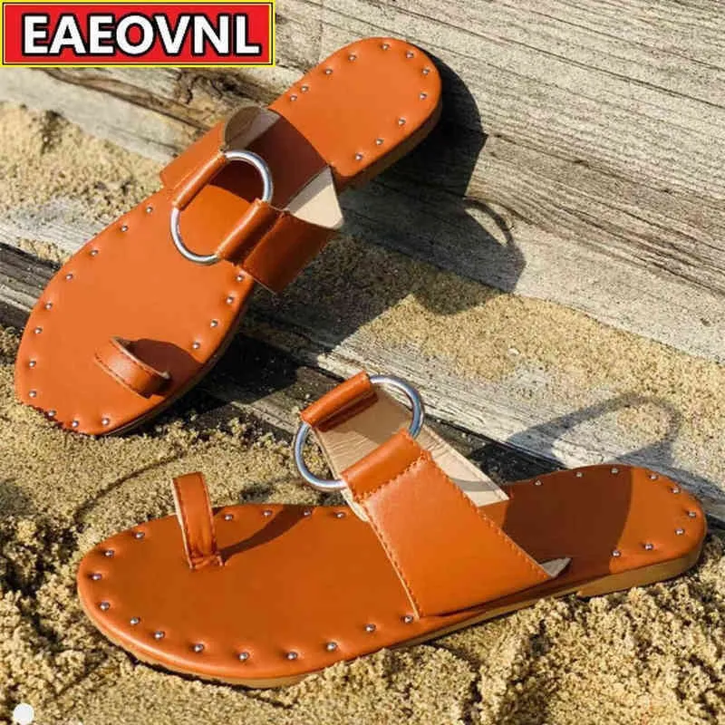 Women's Slippers Summer 36 43 Yards Open Toe Beach Sandals Fashion Leather Shoes Outdoor Leisure Women 220530