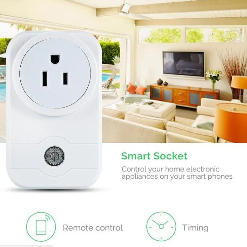 Enchufe de potencia inteligente Adaptador de tira portátil Mini enchufe Wifi Control remoto Dispositivo inteligente SocketsEU Reino Unido EE. UU. Con CE FCC RoHS