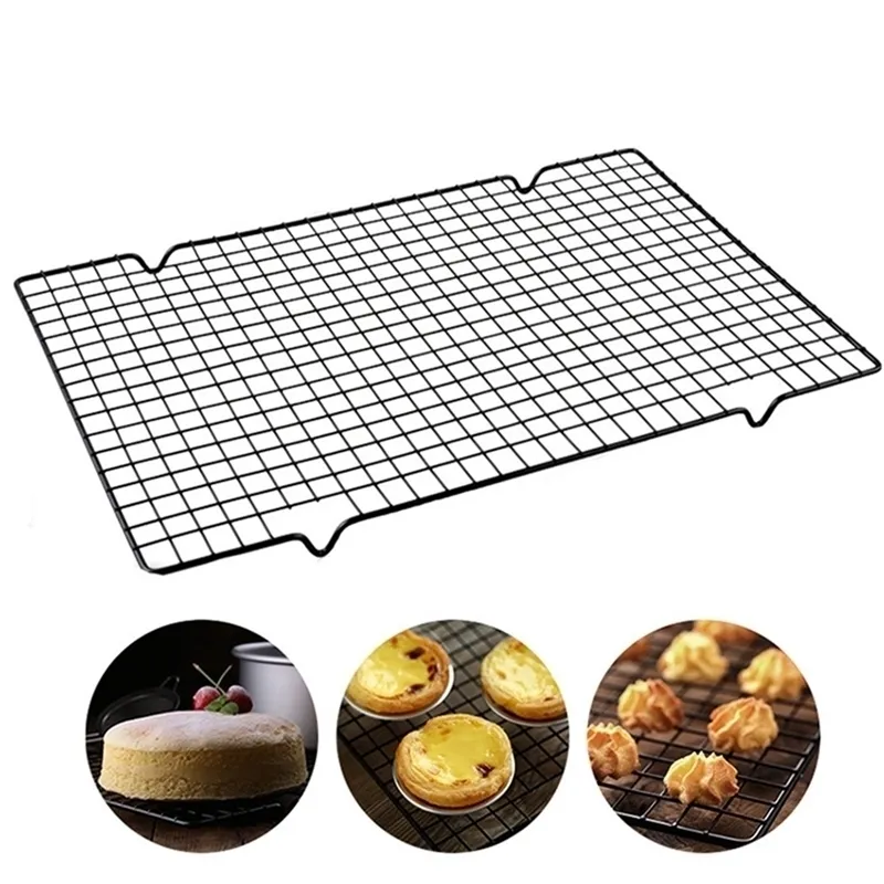 GRID BAKING TRAY Stainfritt stål Nonstick kylställ för kex Cookie Pie Bread Cake 40x25x2cm Y200618