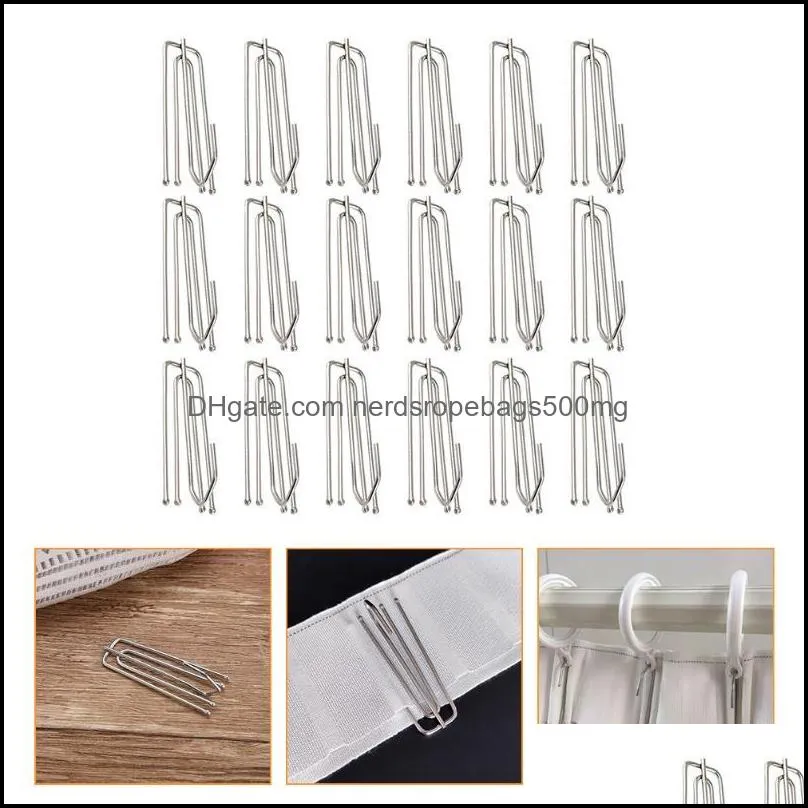 Other Home Decor 1 Set Stainless Steel Shower Curtain Hook Pleater Four-claw Holder (Steel Color)