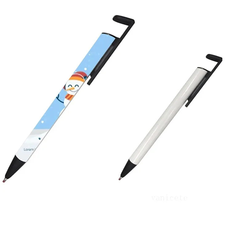 Blanco witte sublimatie pennen warmteoverdracht pen gesublimeerde vacht aluminium buis body full printing ballpoint ballpoint bureau school stationery study study Supplieszc1198