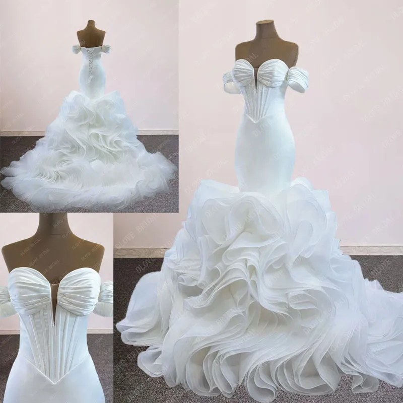 Настоящее изображение роскошные русалочные свадебные платья любимая обезвреживание свадебных платье