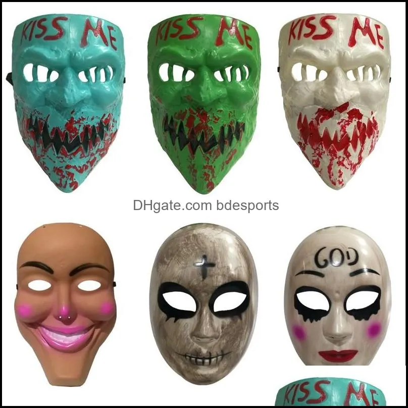 أقنعة الحفلات الإمدادات الاحتفالية المنزل حديقة القديسين قناع الإله Cross Cross Cosplay Prop Collection Fl Face Face Horror Movie Masque 1058 B3