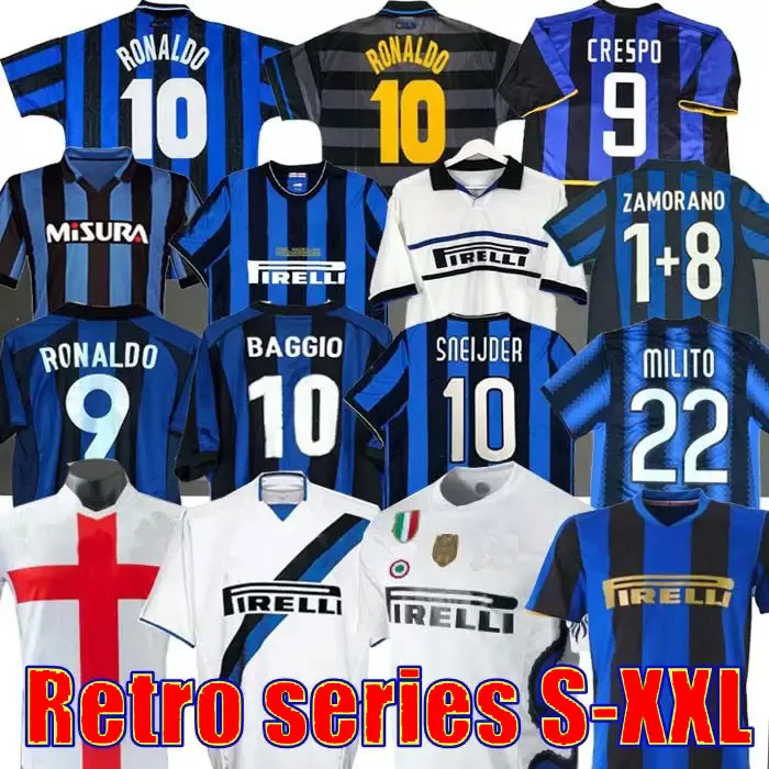 finale 2009 MILITO SNEIJDER ZANETTI Milan Retro voetbalshirt Eto'o Football 97 98 99 01 02 Djorkaeff Baggio ADRIANO MILAAN 10 11 07 08 09 BATISTUTA Zamorano RONALDO tenues