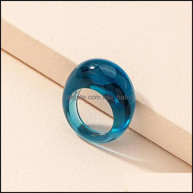 japan and south korea ins simple fashion drop shaped acrylic resin women`s net red new personalized ring men`s
