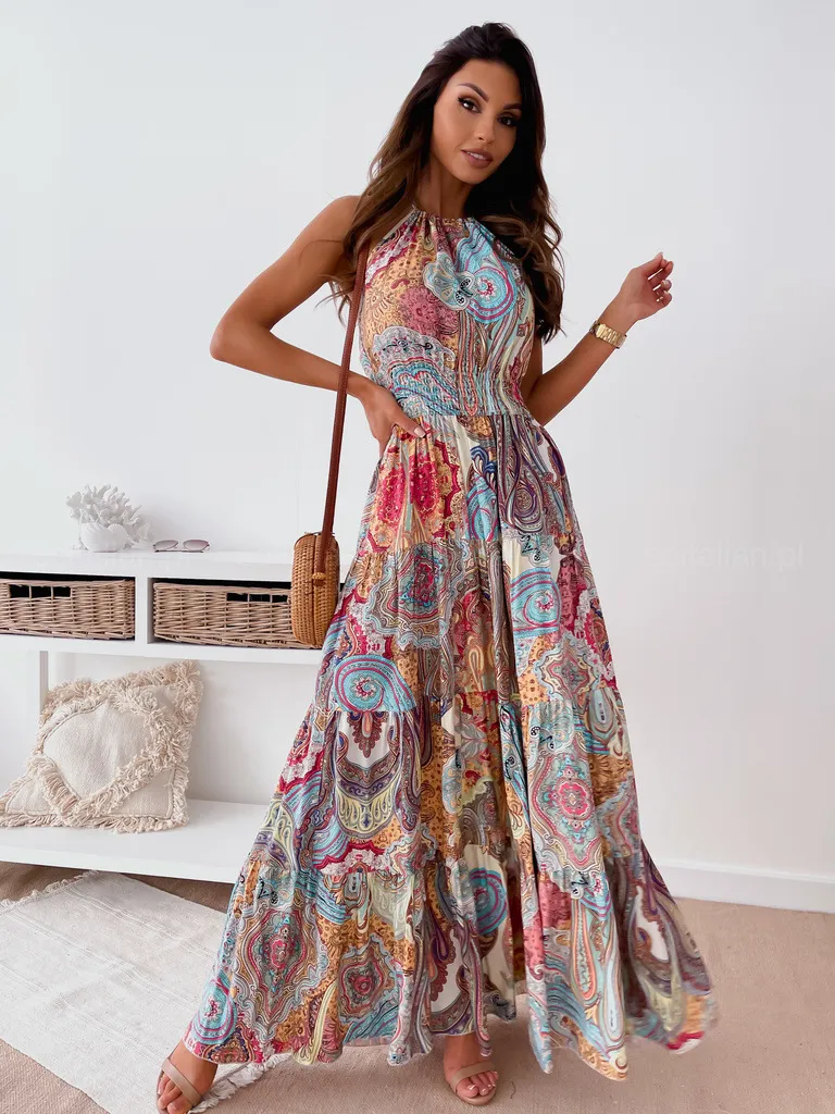 Ethnic print hotsell maxi dress