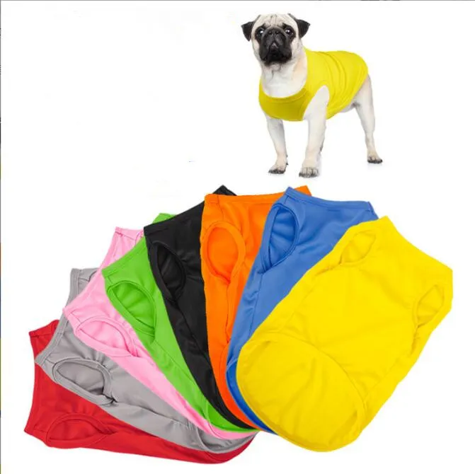 Hunde-Shirts, blanko, Welpen-T-Shirt, bunt, solide Haustier-Sommerkleidung, atmungsaktiv, einfarbiges Hunde-Hemd-Outfit für kleine, mittelgroße Hunde und Katzen