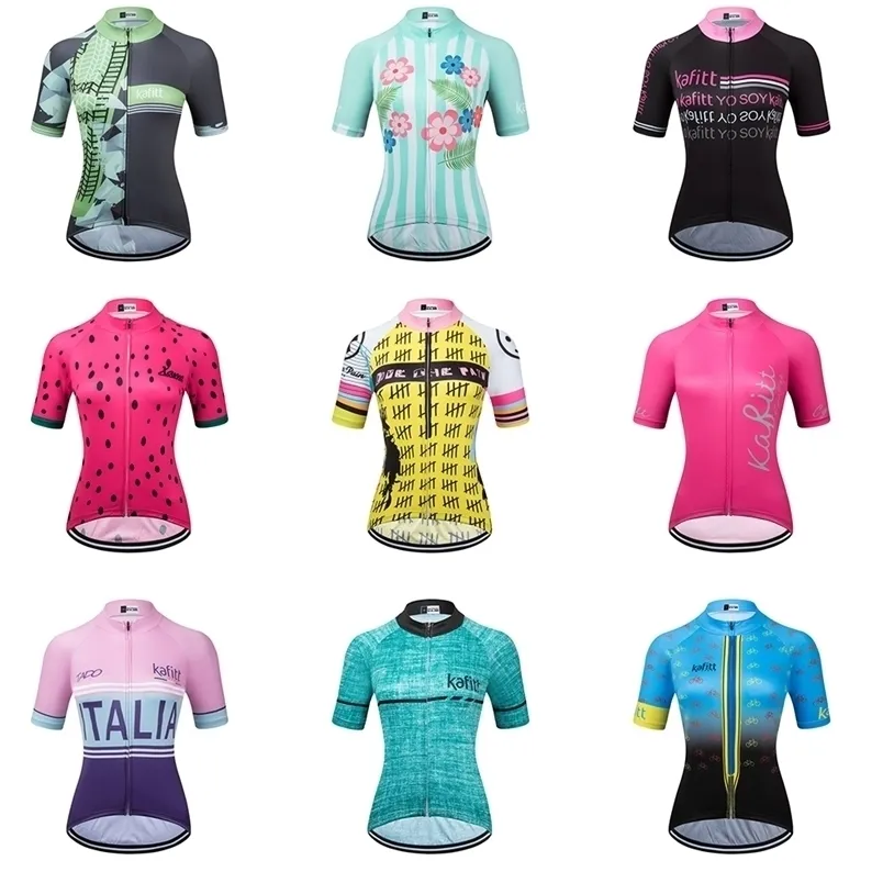 Kafitt Womens с короткими рукавами велосипедная одежда для велосипедов Ropa Ciclismo Road Bicycling Rootm