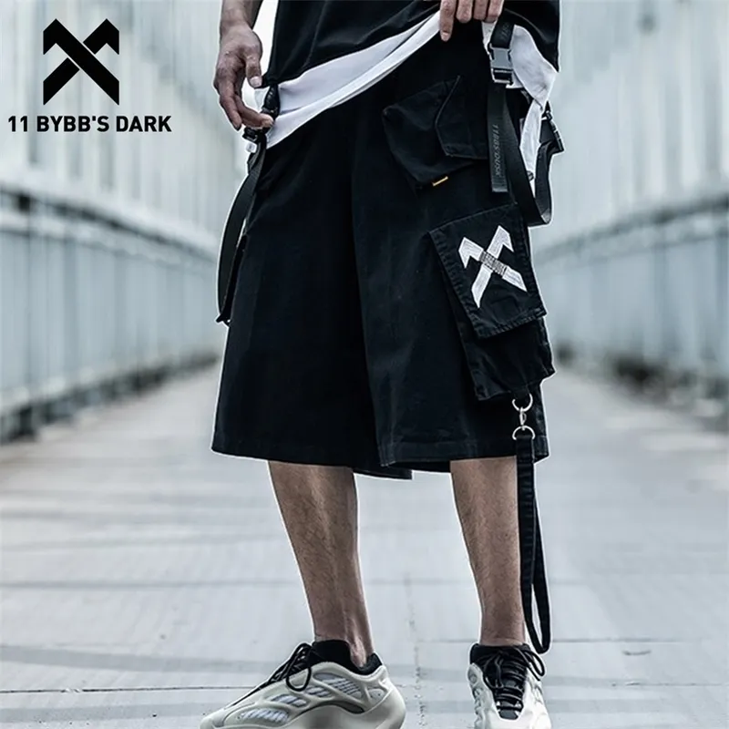 11 Bybbs Dark Hip Hop Cargo Bants Streetwear Мужчины мода свободные повседневные брюки летний ватный карман дизайн Harajuku Шорты 210322