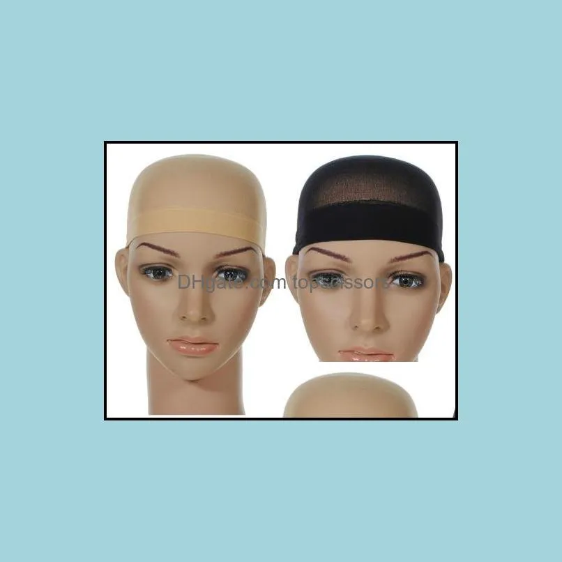 2Pcs Hair Mesh Wig Cap Hair Nets Wig Liner Hairnet Snood Glueless Dome Wig Cap Stretchable Elastic Hair Net