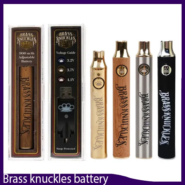 Brass Knuckles Bateria Pré -aquecimento Variável Tensão 650mAh 900mAh ECIG Battery Pen para 510 Cartucho de óleo grosso 0266236