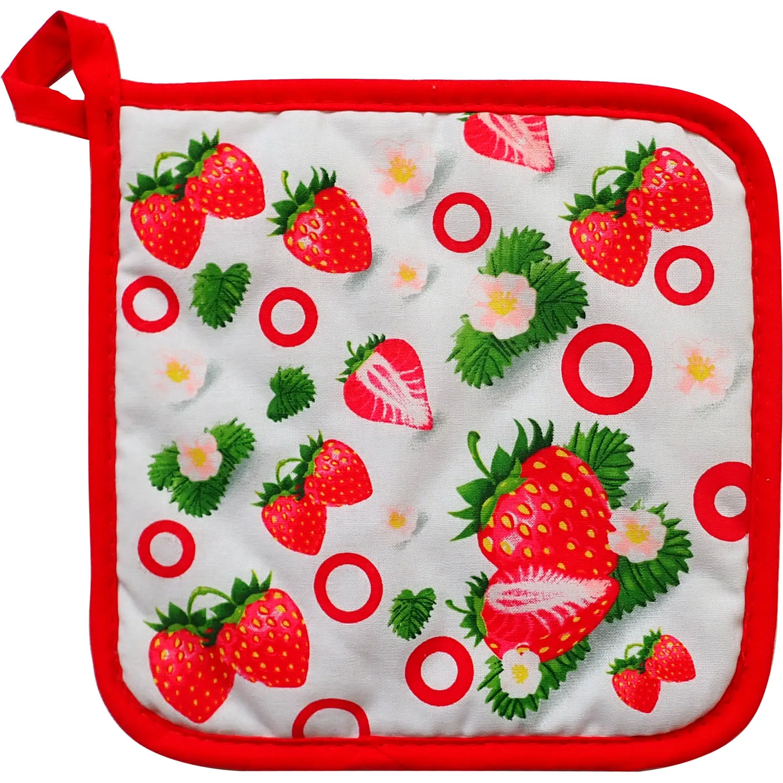 Cache-pot/Tapis en coton résistant à la chaleur 20x20cm Motif fraise