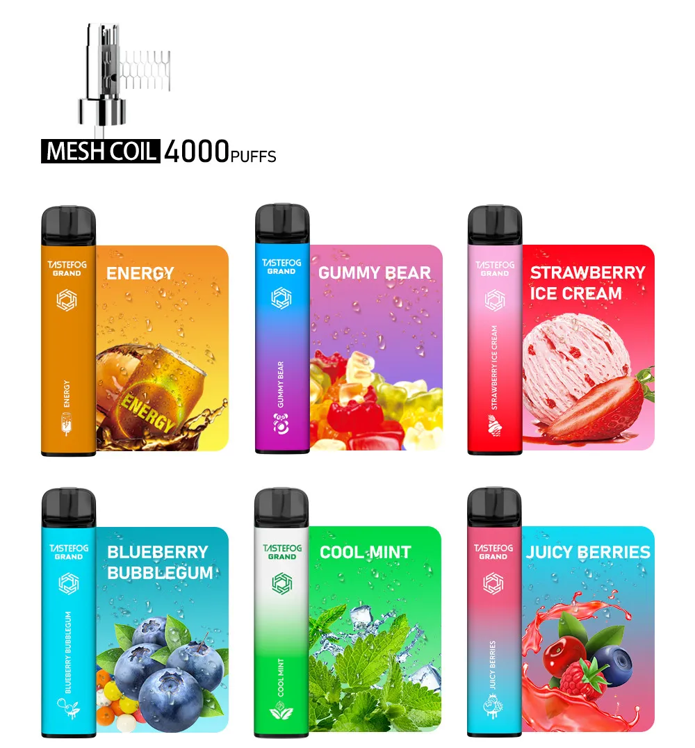 QK Tastefog Grand 4000 Puffs e Liquidelectronice Electrone Tablette使い捨て蒸気ペン卸売バルク価格