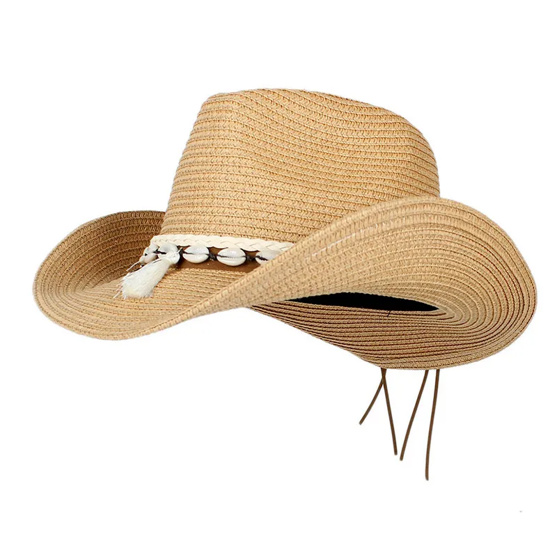 Unisex Straw Cowboy Hat, Roll Up Brim 8 Cm,... From Jiao07  display picture 1