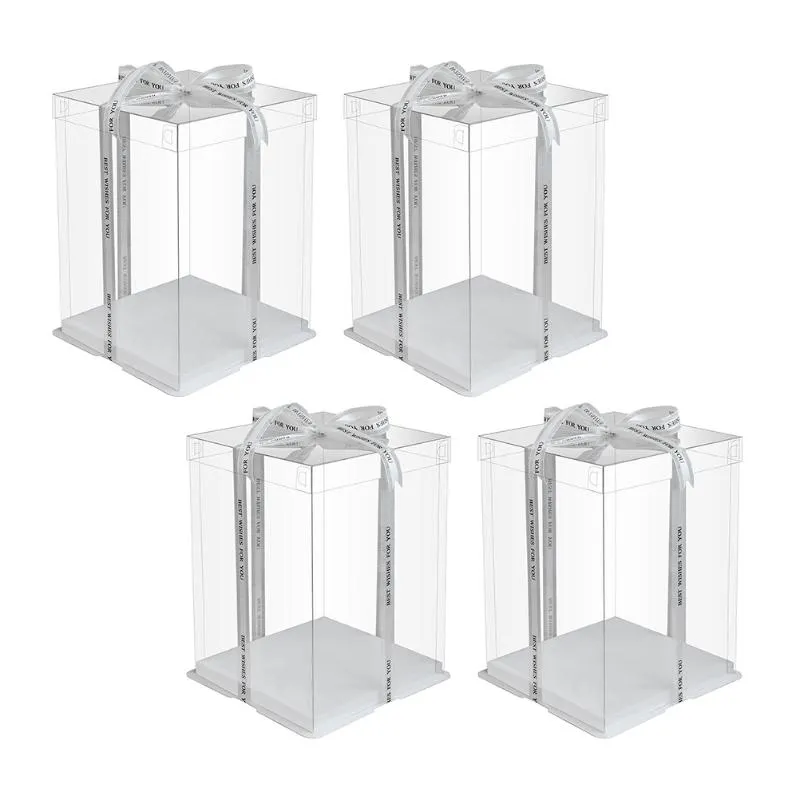 Geschenkwikkeling Cake Boxen Clear Containers Verjaardag Transparant Tall Packing Display Bakery Pastry Dessert Carrier Candy Case Babygift