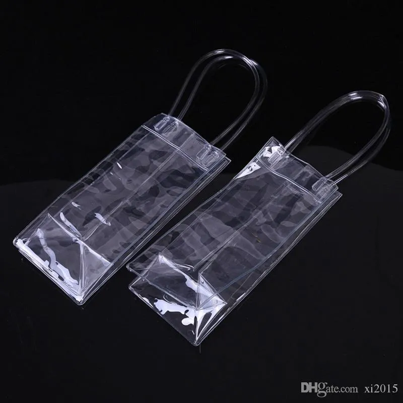 Clear Plastic Ice Wine Bag Single Wine Bottle Bag Food Container Drinking Storage Kitchen Accessories W9616