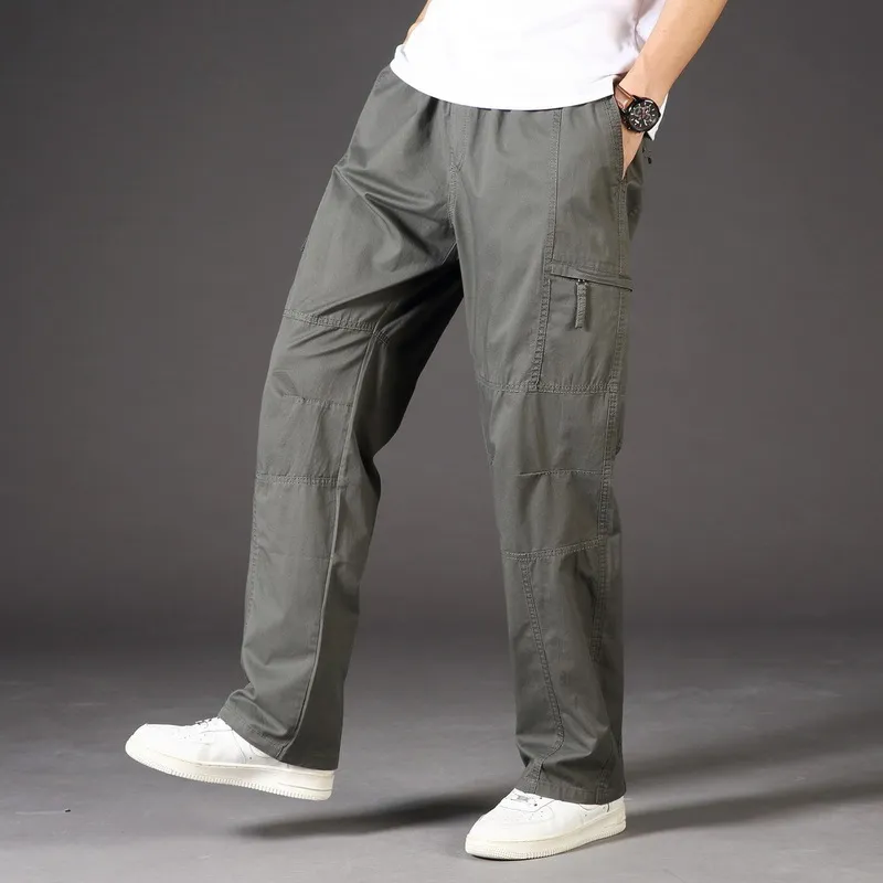 Cargo Pants Trousers for Men Military Style Tactical Cotton Overalls Male Multi Pockets Loose Straight Sports Pants PA1228 220713