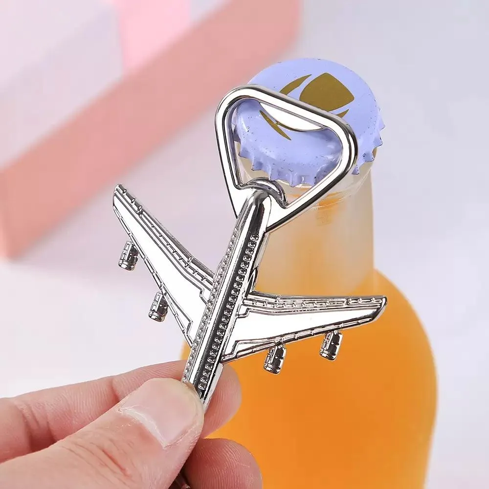 Retro Airplane Beer Bottle Opener Aircraft Keychain Alloy Plane Shape Opener Keyring Wedding Gift Party Favors Kitchen Tools GGA2720