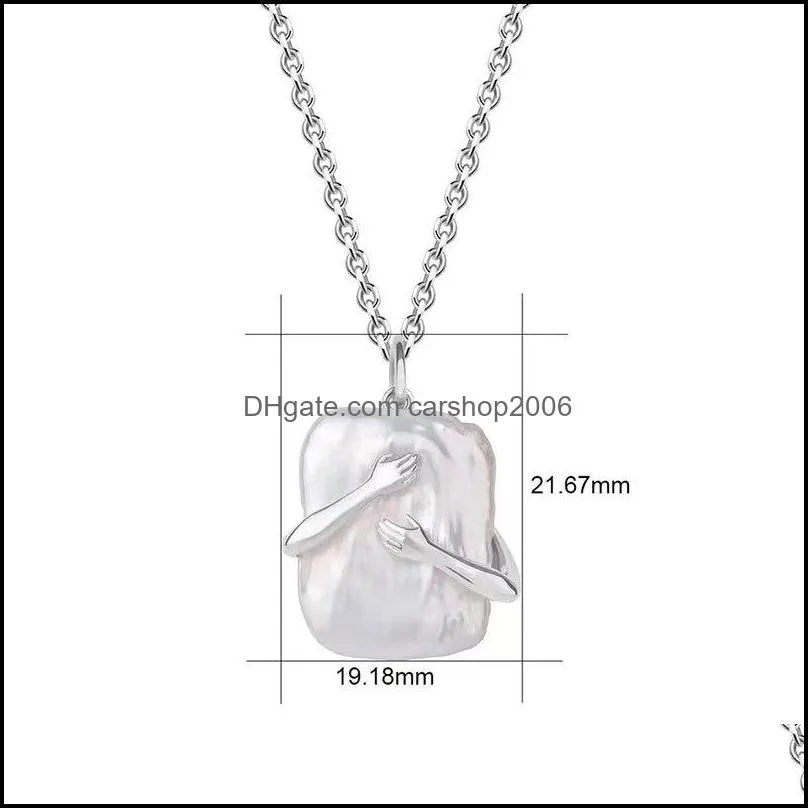 Fashion Unique Hand Hug Couple Necklace for Women Lovers Friendship Jewelry Christmas Gifts Long Chain Pendant