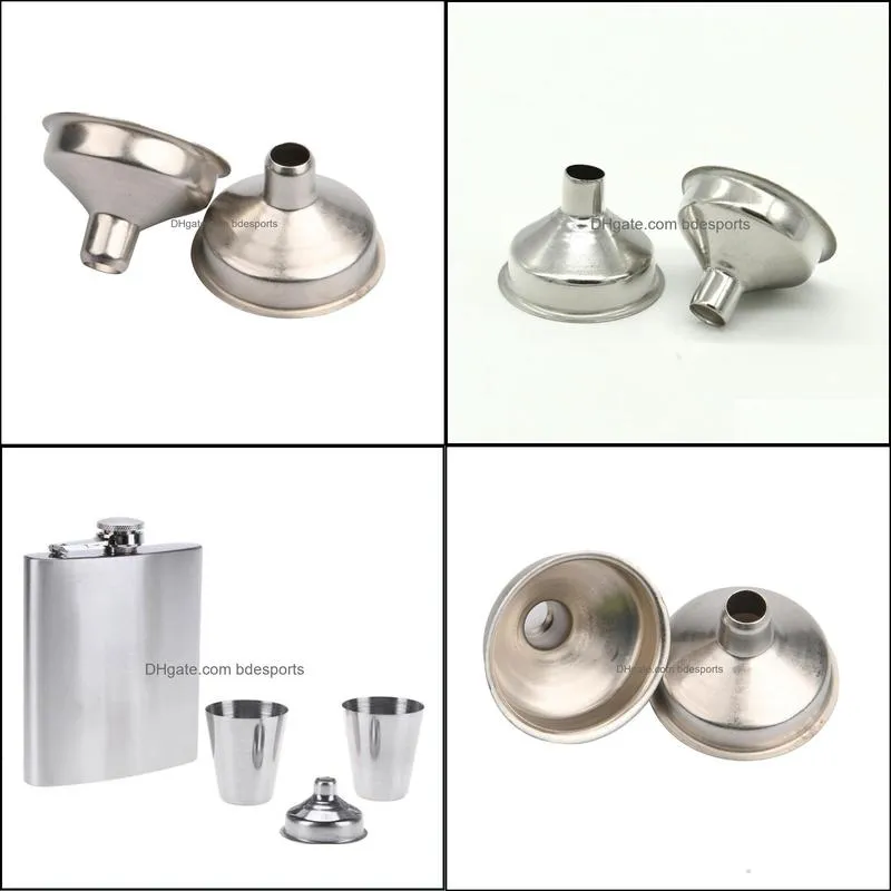 New Small Funnel For Most Hip Flasks Flask Wine Pot Wide Mouth Stainless Steel Funnel Wholesale DH8576