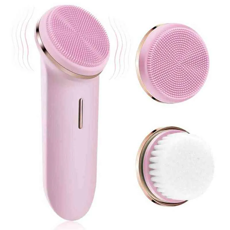 Sonic Facial Cleansing Brush Vibrating Face Scrubber 5 Speed Modes IPX7 Waterproof Rechargeable Deep Cleaning for All Skins Type220429
