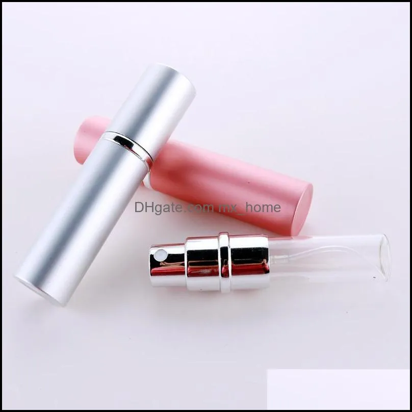 Portable Perfume Bottle 5ml Aluminium Anodized Compact Perfumes Aftershave Atomiser Fragrance Glass Scent-Bottle Spray bottles Mixed