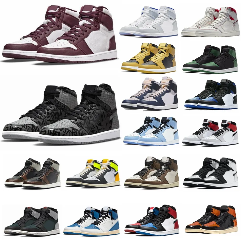 Junmpman 1 1s UNC High Basketball Shoes Women Men For OG Bordeaux