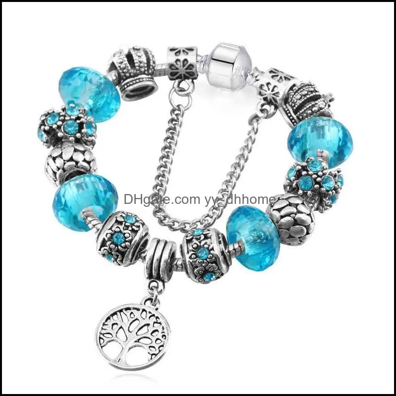 Chain Wind Diy Beaded Crystal Bracelet Women`s Accessories Mother`s Day Life Tree Selfless Love