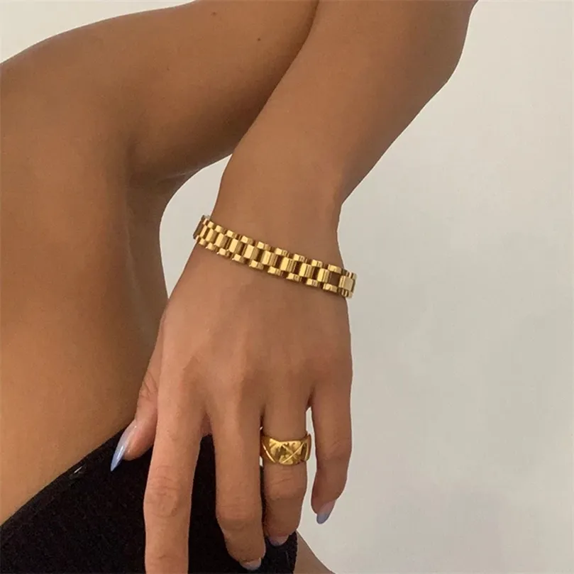 Braccialetti staccabili oro in oro in acciaio inossidabile gratis per appalti per donne Braccialetti avvolgenti in oro hiphop 220726