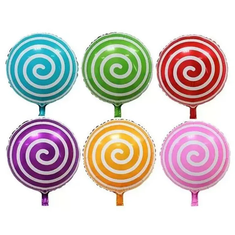 2022 New Round Shape Lollipop Style Foil Balloons 18 Inch Super Cute Kids Birthday Party Decoration Balloon Wholesale Ballon For Sale