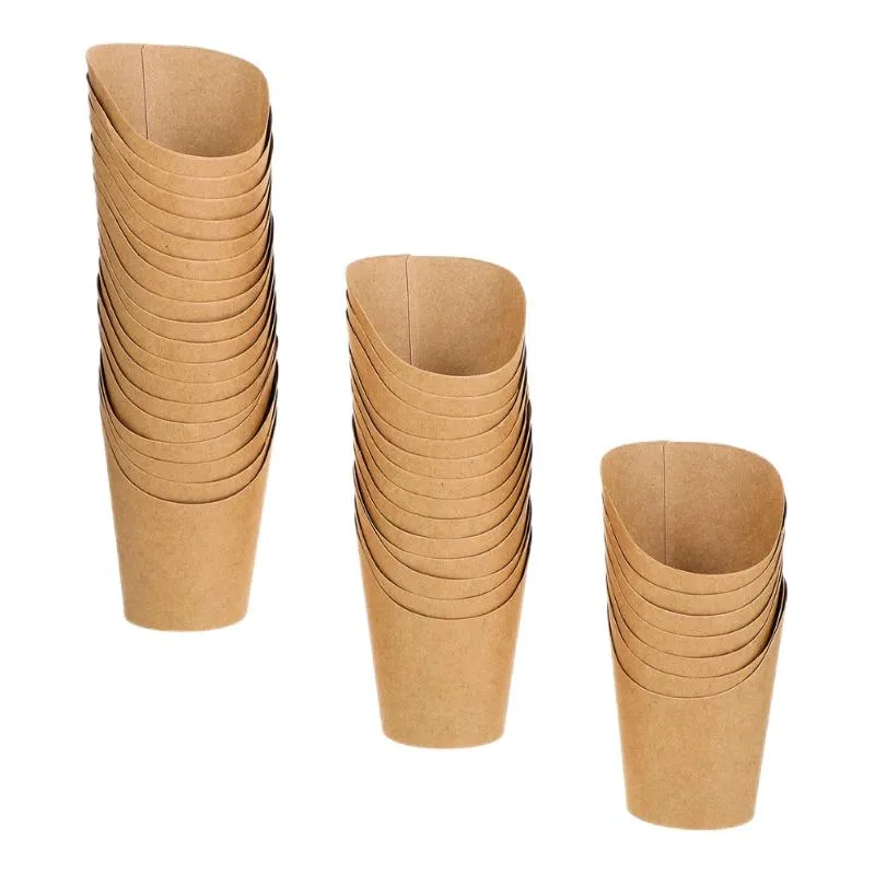 Presentförpackning 100st Popcorn Paper Cups Holders Glass Storage Pommes Fries Holder For Home Restaurant Shopift Present