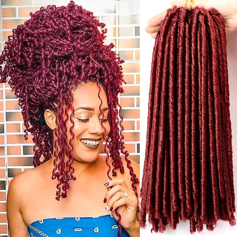 Faux Locs Włosy Kosząciowe 70G/PCS Bogini Cyganka 14 -calowa Pętlona prosta miękka Locs Dreadlock Braids Hair Extension LS07