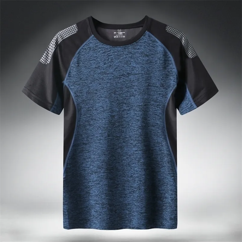 Quick Dry Sport T Shirt Men Short Sleeves Summer Casual Cotton Plus Asian Size M5XL 6XL 7XL Top Tees GYM Tshirt Clothes 220614