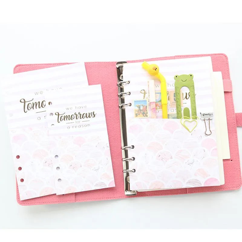 Notepads Domikee Cute Kawaii Marble 6 Anelli Caspa interno di carta per Binder Pianificatore Candy Dairy Organizzatore Accessori per borse Gentile A5A6Notepads